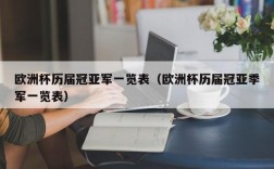 欧洲杯历届冠亚军一览表（欧洲杯历届冠亚季军一览表）