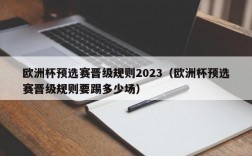 欧洲杯预选赛晋级规则2023（欧洲杯预选赛晋级规则要踢多少场）